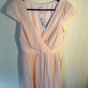 J. Crew chiffon Short sleeve blush dress